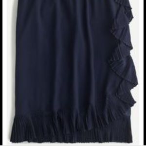 JCrew navy Tulip Hem Ruffle  Skirt L